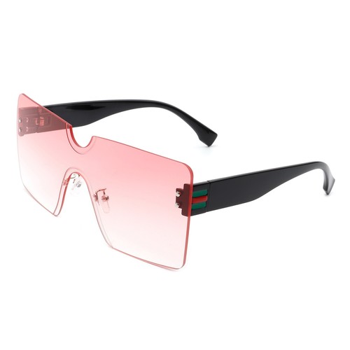 Oversized Square Fashion Sunglasses - Unisex Retro Flat Top Rimless Large Gafas - Picture 12 of 26