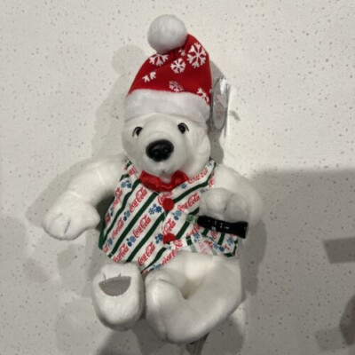 VINTAGE Plush COCA COLA Polar Bear with Bottle 7