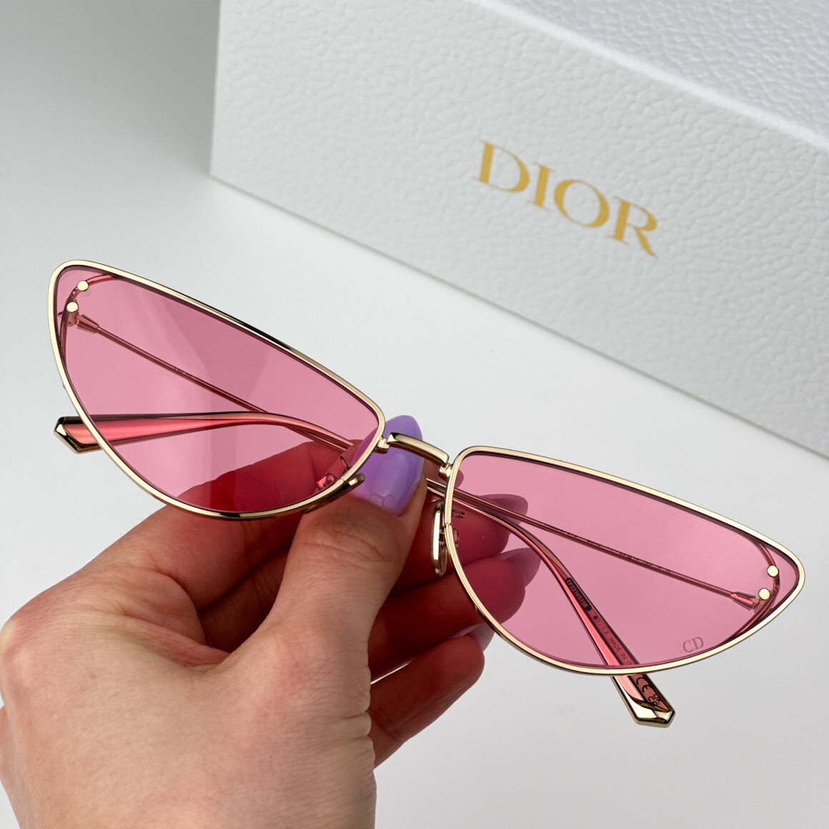 Dior Women Sunglasses Gold Pink Metal Cat Eye MISSDIOR B1U