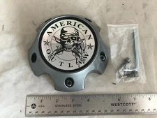 American Outlaw Wheels Gunmetal Wheel Rim Hub Cover Center Cap BC-787S 5 Lug