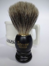 PURE BADGER SHAVING BRUSH Matte Black Handle - ALTESSE 72248 Made in France