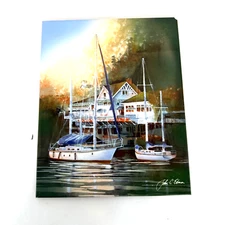 Roche Harbor Sunrise John Ebner Decorative Tile Resort Puget Sound Sailing Chip