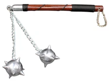 Medieval Warrior Spiked Solid Metal Double Mace Ball Flail Morningstar Weapon