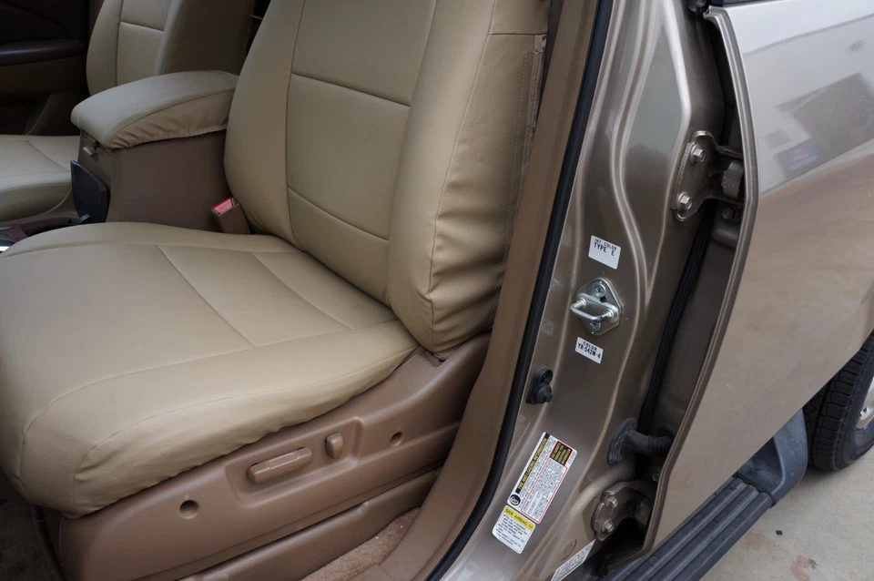 para PORSCHE CAYENNE 2004-2014 S. CUERO A MEDIDA AJUSTE 2 FUNDAS ASIENTO DELANTERAS PAR Foto 4 de 4