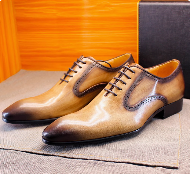 SAOLA Scarpe Oxford da uomo di lusso classiche stringate a punta scarpe formali business in pelle