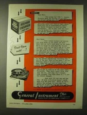 1943 General Instrument Corporation Ad - Record changer (post-war) don't open