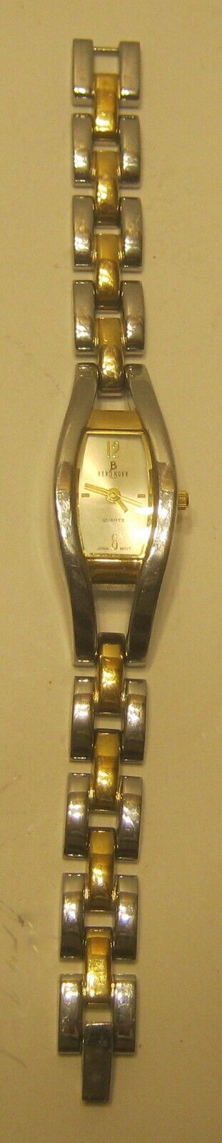 Elegant BERENGER Ladies Watch IP GOLD on Solid Brass Case NEW BATTERY!!!!