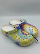 Crocs Unisex Classic Tie Dye Graphic Clog White Multi 205453-94s Size m13 NWT
