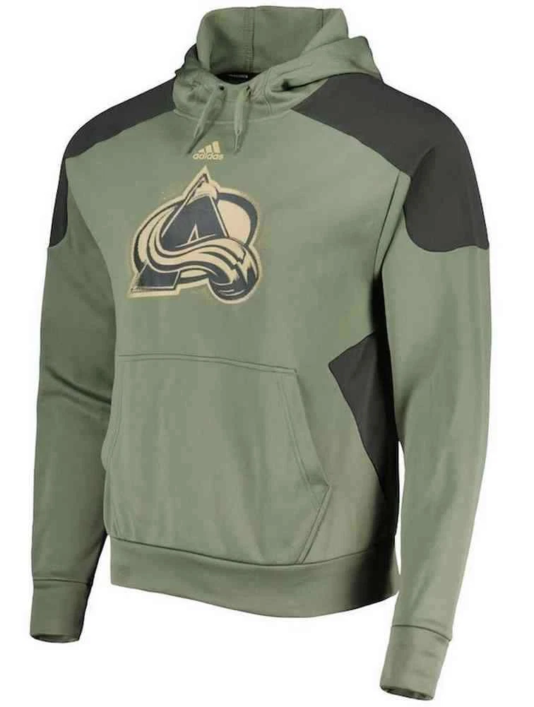 Adidas Men's NHL Colorado Avalanche Salute to Service Hockey Sweatshirt  Hoodie | eBay