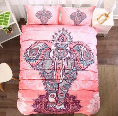 3D Rosa Elefant NAM92384 Bett Kissenbezüge Decke Bettdecke Abdeckung Set Fay