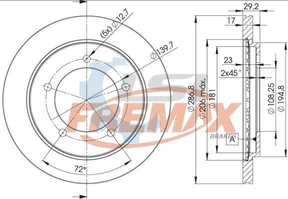 Fremax Front Disc Rotors for Suzuki Grand Vitara SQ416 SQ420 1.6 2.0 98-05 - Imagem 2 de 4