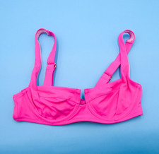 Victorias Secret 34B Pink Underwired Cutout Push Up Wide Strap Bikini Top Swim