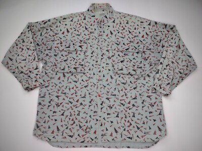 #ad Vintage 90#x27;s Pop Motto Reddot Shirt Mens 2xl Button Up Corduroy M#x27;otto PopArt $29.99