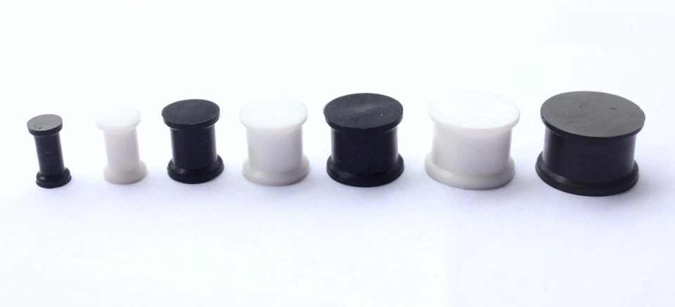 1x 3mm-50mm Silicona Sólida Tapón para los Oídos Medidores de Pendientes Sillín Tapón para los Oídos Tamaño Grande Foto 3 de 4