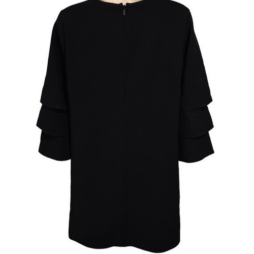 Nwt Lafayette 148 Velez Tiered Ruffle Sleeve Shift Crepe Dress Women Size P 0 2 - Picture 4 of 10