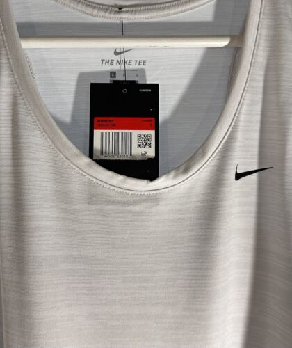 Women’s Nike Light Gray Training Tank Top Standard Fit DRI-FIT Size L New - Foto 3 di 7
