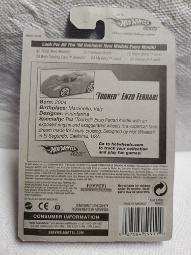 2008 HOT WHEELS ALL STARS TOONED ENZO FERRARI #66/196 Lot Of 2 - Picture 5 of 5