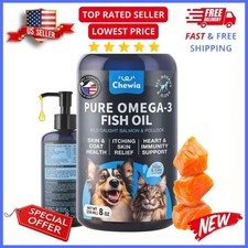 Omega 3 Fish Oil for Dogs and Cats - Healthy Skin and Coat Support Supplement...