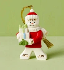 🎄 Lenox Annual 2024 GINGERBREAD Man with GIFTS  Ornament NEW IN BOX 🎄
