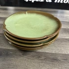 5 Frankoma Pottery Plainsman Prairie Green Dinner Plates 5F Scalloped