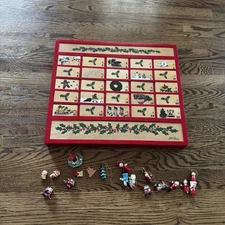 L.L. BEAN Christmas Advent Calendar Red Wood 15" x 17" Countdown Doors VINTAGE