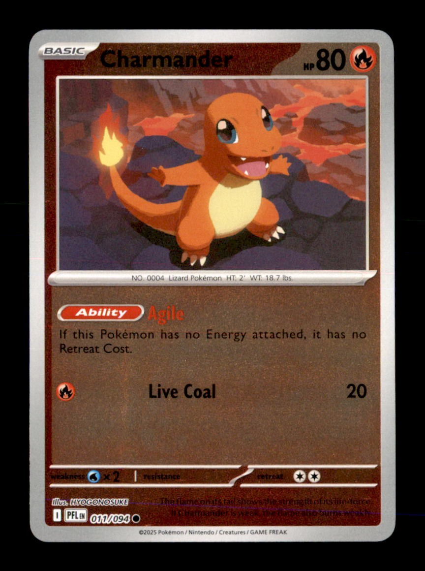 Charmander 011/094 Common Phantasmal Flames Pokemon Reverse Holo Near Mint