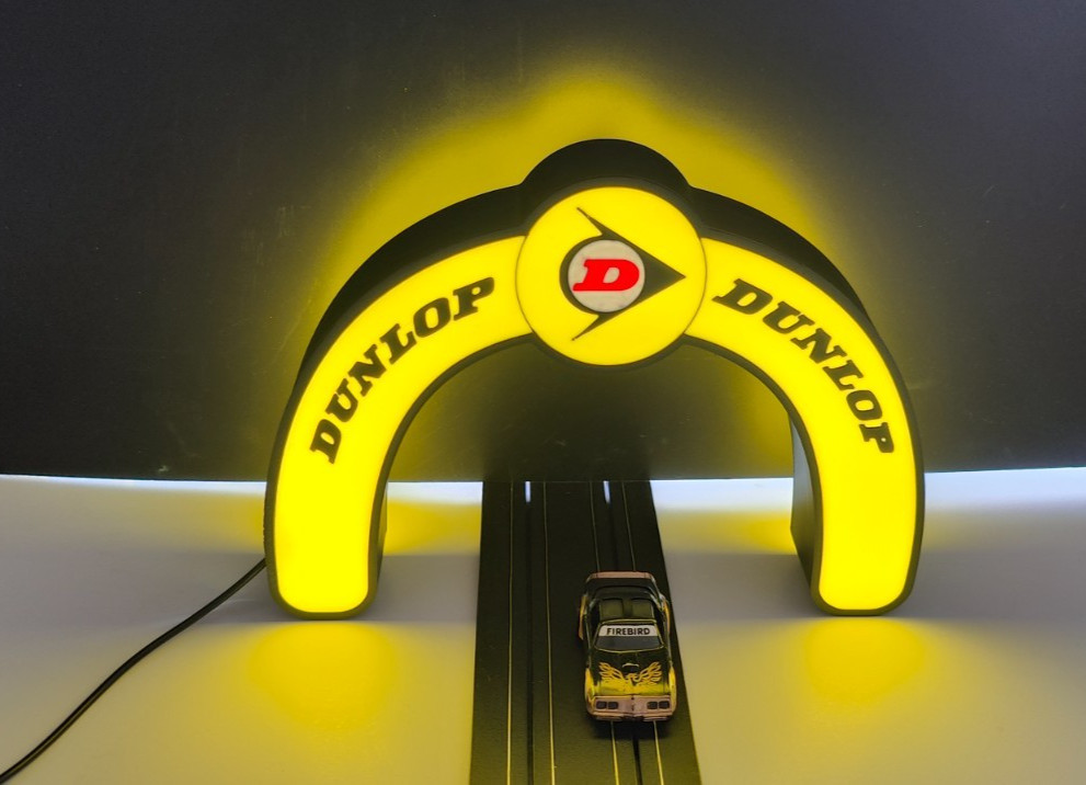 Dunlop Racing Arch Slot car sign Double sided-Michelin and Pirelli Available