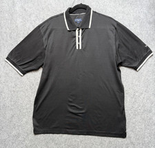Vintage Burberry Golf Polo Shirt Mens Large Black Cotton Made Italy Logo Y2K