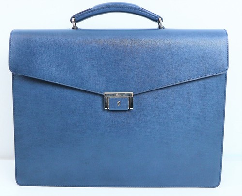VALIGETTA BRIONI ABRAHAM SAFFIANO BLU NAVY BRIEFCASE VALIGIA 24 ORE NUOVA