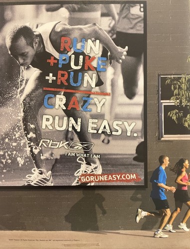 Reebok Running Shoe Ad                                  RUN + PUKE + RUN = CRAZY