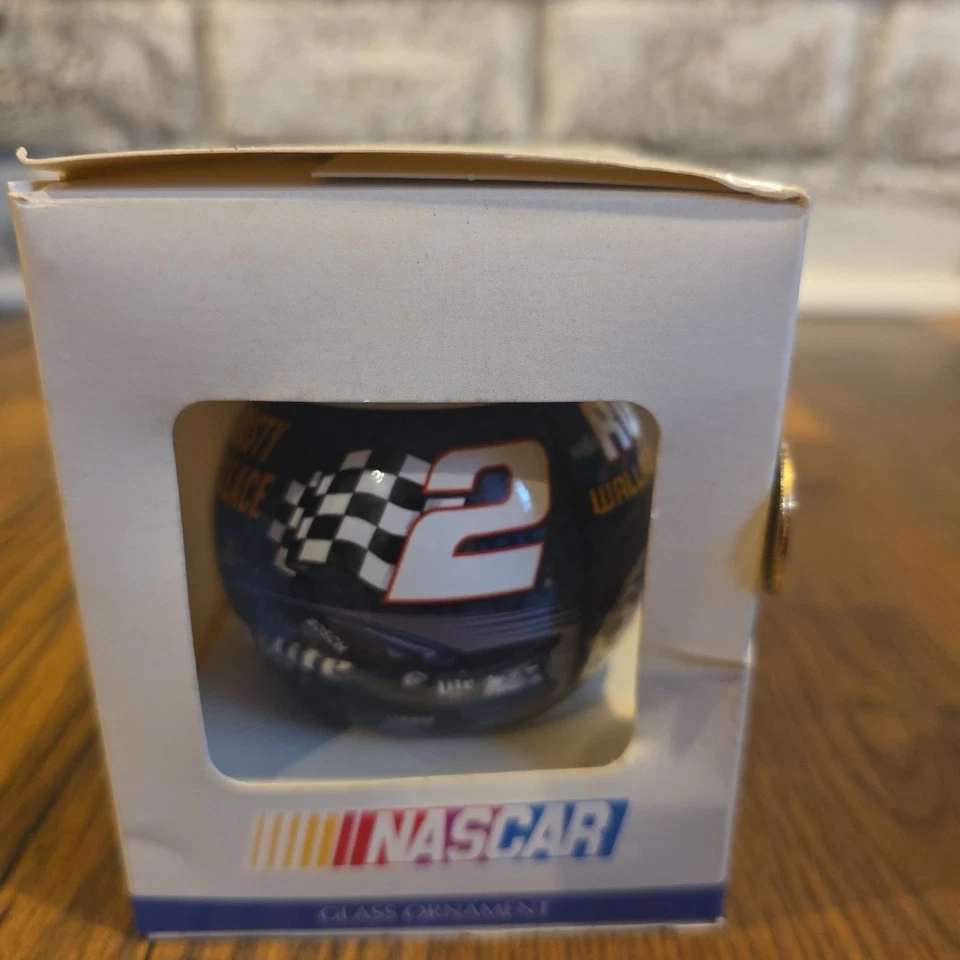 Vintage NASCAR Rusty Wallace #2 Miller Lite Ford Glass Ornament 2001 Wincraft - Image 3 of 3