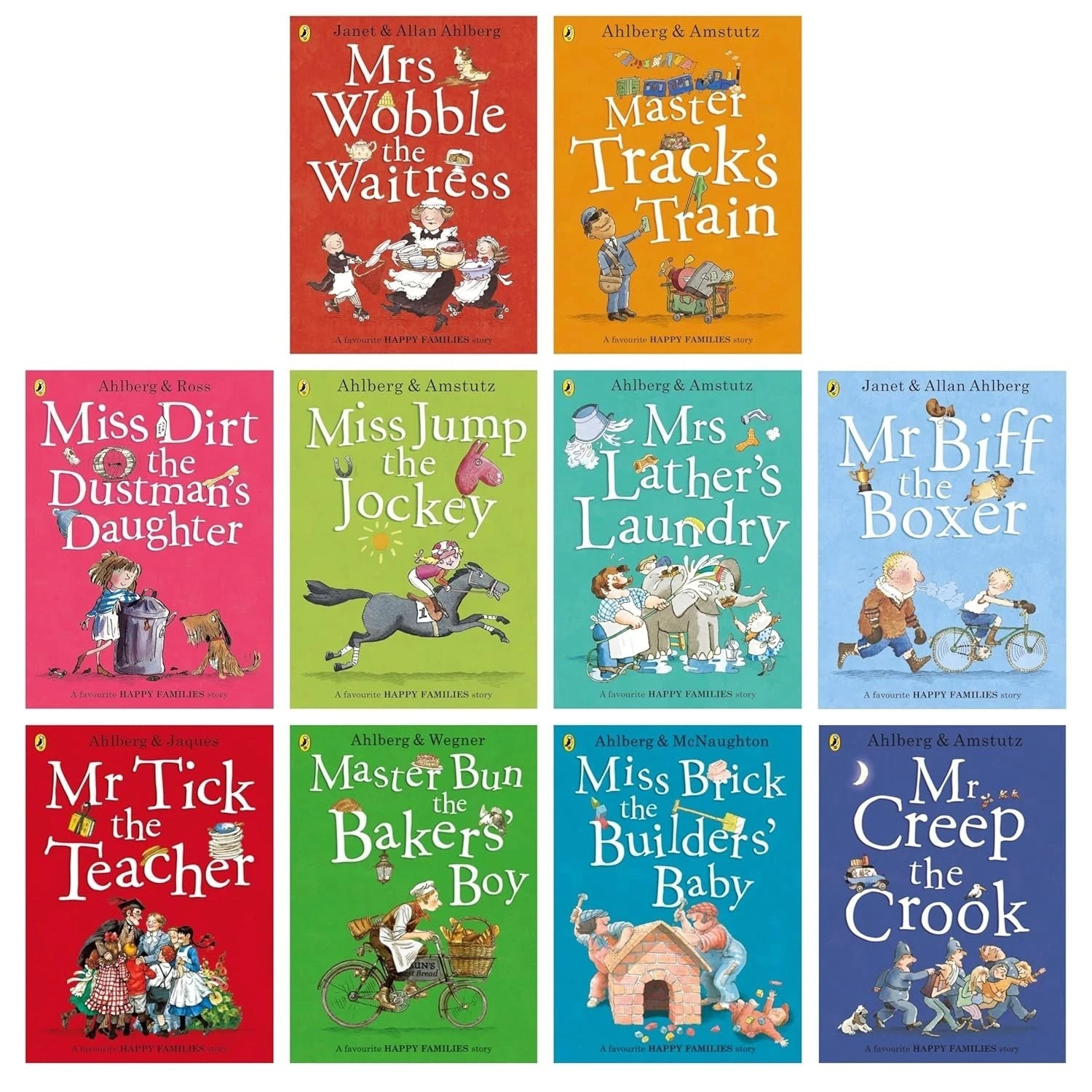 Happy Families Stories Series 10 Books Collection Set By Allan Ahlberg Master