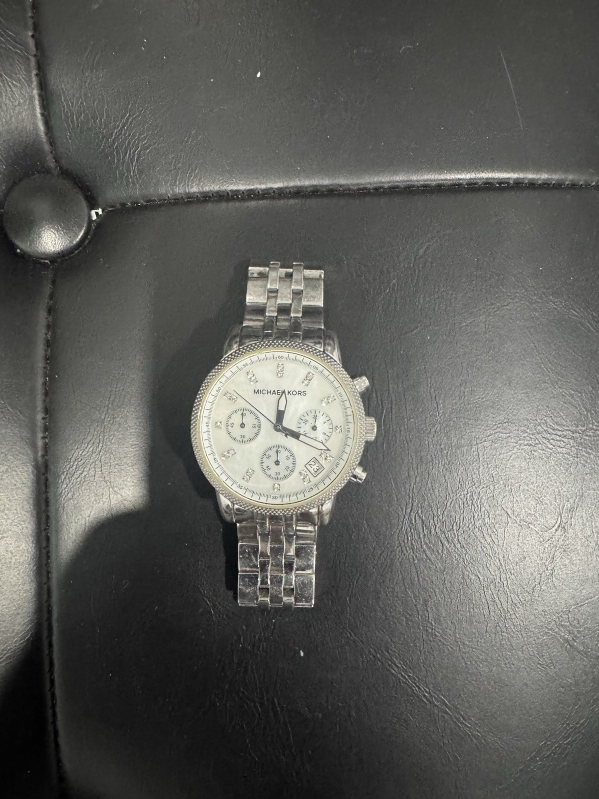 Michael Kors Silver Tone Chronograph Crystal Dial Women’s Watch MK5613