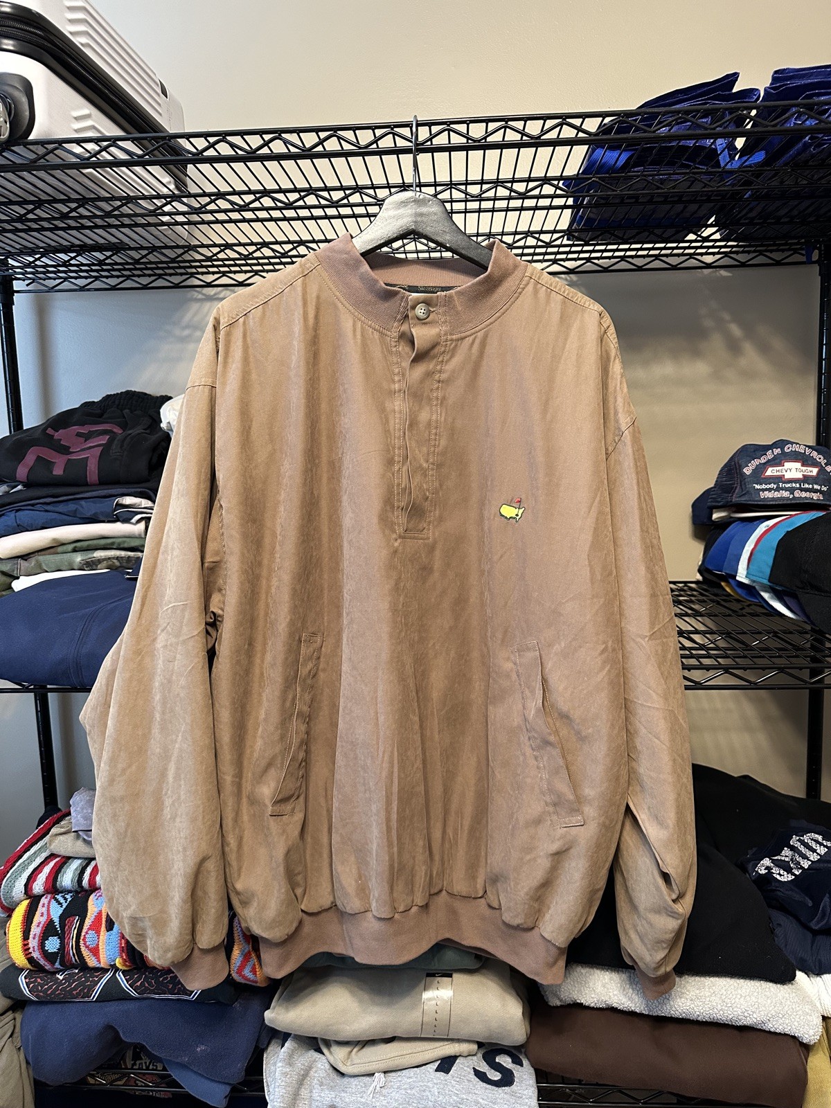 Masters Collection 1/4 Snap Button Windbreaker Go… - image 1