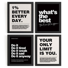 Motivational Inspirational Office Wall Art Decor Prints Set of 4, Motivationa...