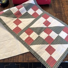 Quilted Table Runner 38  x 13" Handmade Patchwork Christmas Holiday