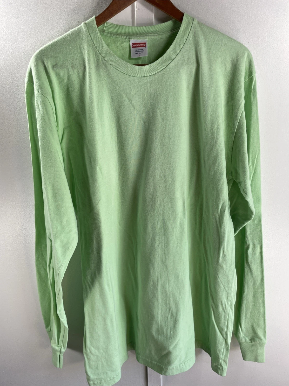 Chemise à manches longues verte suprême véritable   Large fabriquée aux États Unis
