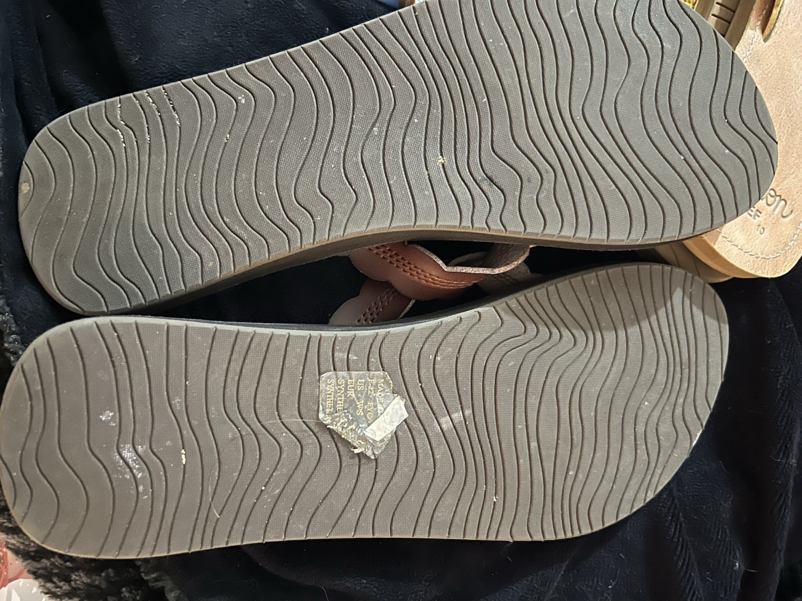 PANTOFOLA D’ORO Coppia di 2 ciabatte donna REEF con cuscino giallo e marrone. Infradito da spiaggia taglia 10