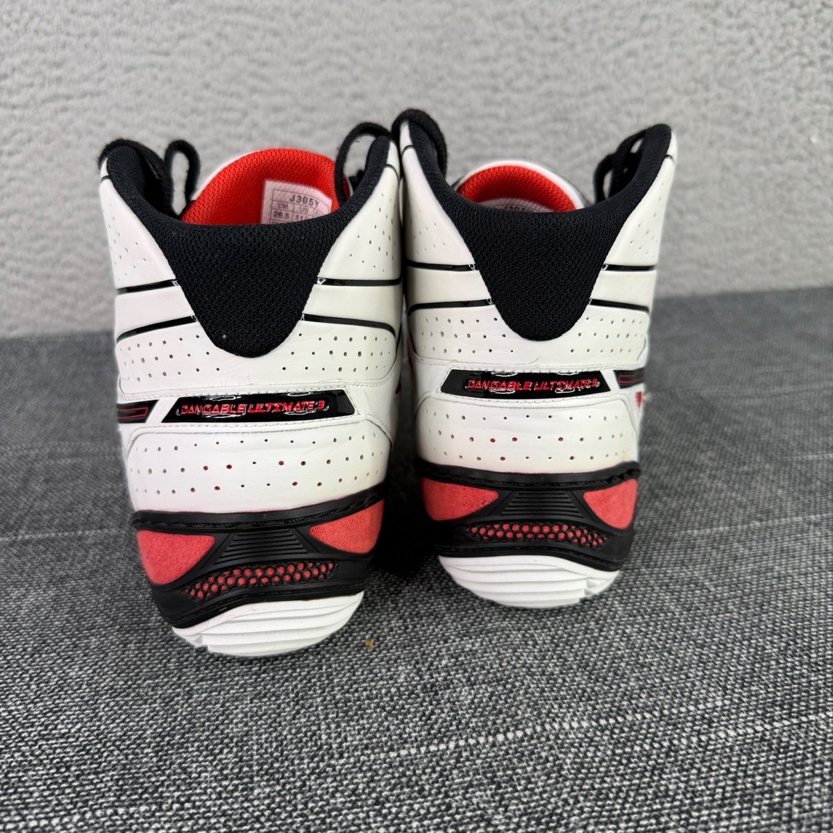 ASICS Dan Gable Ultimate 3 Mens 11.5 White Black Red Wrestling Shoes J305Y asics-dan-gable-evo-3-  main image 3