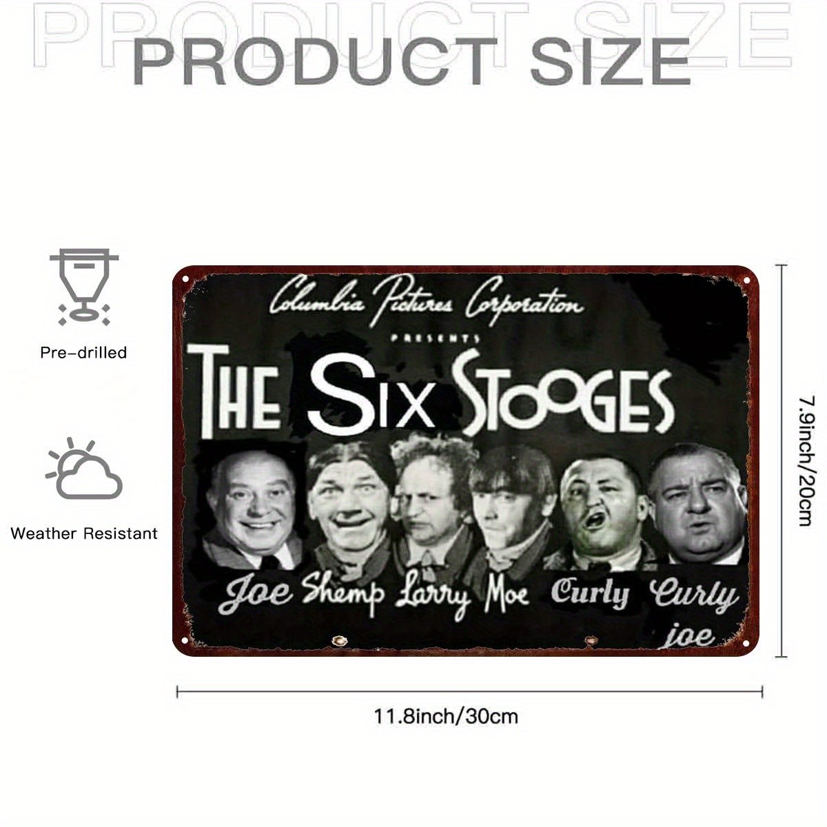 Retro 'The Three Stooges' Tin Metal Signs Home Décor Timeless