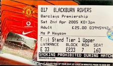MANCHESTER UNITED V BLACKBURN ROVERS-02/04/05-BARCLAYS PREMIER LEAGUE TICKET.