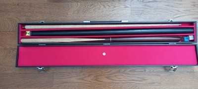 Vintage Pro One 3-teiliges Snooker Pool Queue im Hartschalenkoffer mit Spitzen und Kreide