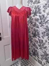 Lati Fashion Womens Red Satin Nightgown Size Large
