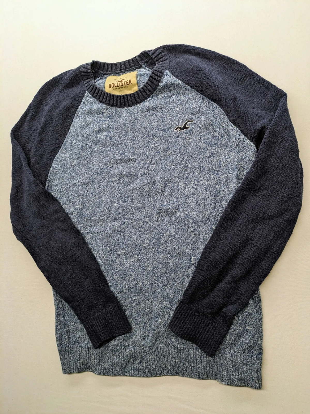 Hollister Herren Pullover Strickpullover Gr S Blau Mehrfarbig Raglan 2155 image 4