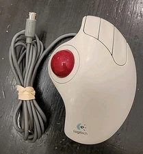 Logitech Trackman Marble T-CH11 Wired Trackball Mouse. Works. Vintage!