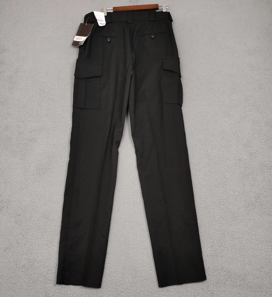 Blauer Pants Mens 36 Black Cargo Pockets Polyester Trousers Uniform Raw Hem NEW - Image 2 of 4