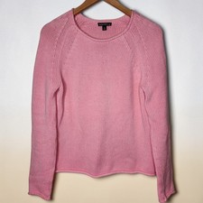 J Crew Pink Roll Neck Sweater Womens Small Cotton Preppy Minimalist