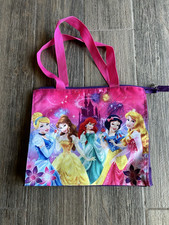 Disney Princess Zippered Princess Tote Bag-Ariel, Cinderella, Snow White, Aurora