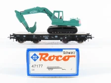 HO Scale Roco 47177 DB Deutsche Bahn Flat Car w/ Excavator 