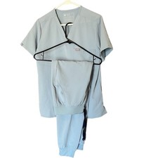 Figs Women Scrub Set Medium Catarina Top Zamora Jogger Pants M Ceil Blue